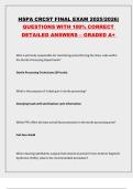 HSPA CRCST FINAL EXAM 2025&sol;2026&vert;  QUESTIONS WITH 100&percnt; CORRECT DETAILED ANSWERS &ndash; GRADED A&plus; 