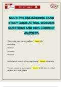 NOCTI PRE ENGINEERING EXAM STUDY GUIDE ACTUAL 2025&sol;2026 QUESTIONS AND 100&percnt; CORRECT ANSWERS