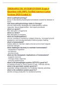 THERAPEUTIC INTERVENTION Exam 4 Questions with 100&percnt; Verified Answers Latest Versions 2025 Graded A&plus;