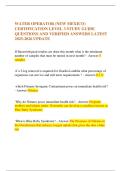 WATER OPERATOR &lpar;NEW MEXICO&rpar; CERTIFICATION LEVEL 3 STUDY GUIDE QUESTIONS AND VERIFIED ANSWERS LATEST 2025-2026 UPDATE