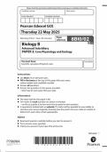 Pearson Edexcel As Level Biology B Paper 2 2025 &lpar;8BI0&sol;02&colon; Core Physiology and Ecology&rpar;