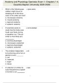 Anatomy and Physiology Openstax Exam 1&colon; Chapters 1-4&comma; Ouachita Baptist University 2025-2026