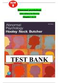 Test Bank for Abnormal Psychology 18th Edition &vert; Jill M&period; Hooley &vert; Verified Questions & Answers &vert; 2025&sol;2026 Update