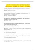 CPE TRANSFORMATION SENTENCES TEST QUESTIONS WITH 100&percnt; CORRECT ANSWERS