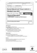 2025 Pearson Edexcel Level 1&sol;Level 2 GCSE 1PE0&sol;01 Physical Education COMPONENT 1&colon; Fitness and Body Systems