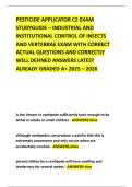 PESTICIDE APPLICATOR C2 EXAM STUDYGUIDE &ndash; INDUSTRIAL AND INSTITUTIONAL CONTROL OF INSECTS AND VERTEBRAE EXAM WITH CORRECT ACTUAL QUESTIONS AND CORRECTLY WELL DEFINED ANSWERS LATEST ALREADY GRADED A&plus; 2025 &ndash; 2026