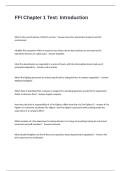 FFI Chapter 1 Test Questions and Answers- Introduction