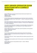 ARFF DRIVER OPERATOR EXAM QUESTIONS WITH CORRECT ANSWERS 