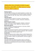 THERAPEUTIC INTERVENTION Exam 9 Questions with 100&percnt; Verified Answers Latest Versions 2025 Graded A&plus;