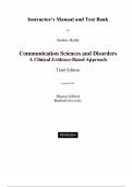 Instructor&rsquo;s Manual & Test Bank &mdash; Communication Sciences and Disorders&colon; A Clinical Evidence-Based Approach&comma; 3rd Edition &mdash; Laura M&period; Justice & Erin E&period; Redle &mdash; ISBN 9780133123715