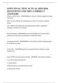 OTP2 FINAL TEST ACTUAL 2025&sol;2026 QUESTIONS AND 100&percnt; CORRECT ANSWERS