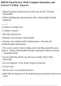 DH224 Final Review With Complete Questions and Correct Verified  Answers