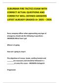SUBURBAN FIRE TACTICS EXAM WITH CORRECT ACTUAL QUESTIONS AND CORRECTLY WELL DEFINED ANSWERS LATEST ALREADY GRADED A&plus; 2025 &ndash; 2026