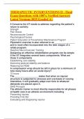 THERAPEUTIC INTERVENTION Exam 10 Questions with 100&percnt; Verified Answers Latest Versions 2025 Graded A&plus;
