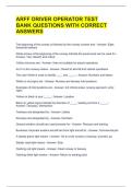 ARFF DRIVER OPERATOR TEST BANK QUESTIONS WITH CORRECT ANSWERS 