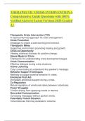 THERAPEUTIC CRISIS INTERVENTION A Comprehensive Guide Questions with 100&percnt; Verified Answers Latest Versions 2025 Graded A&plus;