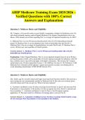 AHIP Medicare Training Exam 2025&sol;2026 &ndash; Verified Questions with 100&percnt; Correct Answers and Explanations