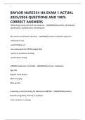 BAYLOR NUR5354 HA EXAM 1 ACTUAL 2025&sol;2026 QUESTIONS AND 100&percnt; CORRECT ANSWERS