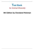 Test Bank for Animal Diversity 9th Edition by Cleveland Hickman&comma; susan l&period; keen&comma; Allan larson &comma;David eisenhour