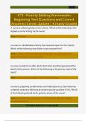 ATI - Priority Setting Frameworks  Beginning Test Questions and Correct  Answers&sol; Latest Update &sol; Already Graded 