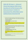 SNSA NR 703 Exam 1 &ndash; Advanced Clinical NursingExam With Actual Questions & Verified Answers&comma;Plus Rationales&sol;Expert Verified For Guaranteed Pass 2025&sol;2026 &sol;Latest Update&sol;Instant Download Pdf
