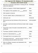 Cal regional MA Midterm 75 Questions with Answers 2024-2025 Guide
