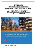 Business and Society&colon; Stakeholders&comma; Ethics&comma; Public Policy &lpar;17th Edition&comma; Lawrence & Weber&rpar; &ndash; Complete Test Bank for Chapters 1&ndash;19