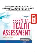 Essential Health Assessment &lpar;2nd Edition&comma; Janice M&period; Thompson&rpar; &ndash; Complete Test Bank for Chapters 1&ndash;24