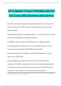 AP Computer Science Principles Internet Test Exam 2026 Questions and Answers