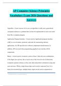 AP Computer Science Principles Vocabulary Exam 2026 Questions and Answers