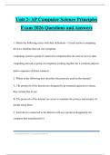 Ap computer science principles Bundled Tests 2026 Questions and Answers