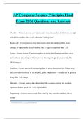 AP Computer Science Principles Final Exam 2026 Questions and Answers