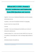 Official &lpar;ISC&rpar;&sup2; CISSP - Domain 3&colon; Security Architecture and Engineering Exam 2026 Questions and Answers