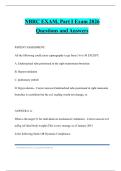 NBRC EXAM&comma; Part I Exam 2026 Questions and Answers