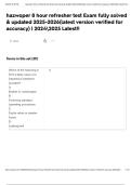 hazwoper 8 hour refresher test Exam fully solved & updated 2025-2026&lpar;latest version verified for accuracy&rpar; &vert; 20242025 Latest&excl;&excl;