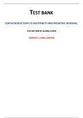 TEST BANK FOR INTRODUCTION TO MATERNITY AND PEDIATRIC NURSING&comma; 8TH EDITION BY GLORIA LEIFER COMPLETE &vert; 1-34ALL CHAPTERS