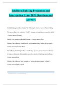 EduHero-Bullying Prevention and Intervention Exam 2026 Questions and Answers