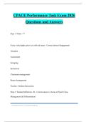 CPACE Performance Task Exam 2026 Questions and Answers