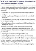 NUR 3028 Final exam IV sample Questions And 100&percnt; Correct Answers Edition&period;