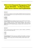 WGU C214 Financial Management Final Exam 2025&sol;2026 &ndash; Verified Questions with Correct Answers and Explanations