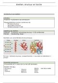 Samenvatting biochemie cel II - eiwitten structuur en functie