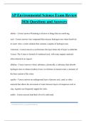 AP Environmental Science Exam Review 2026 Questions and Answers