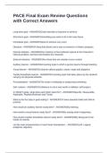 PACE Final Exam Review Questions with Correct Answers