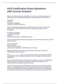 ACE Certification Exam Questions with Correct Answers