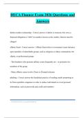 DECA Finance Exam 2026 Questions and Answers