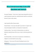 Deca Entrepreneurship Exam 2026 Questions and Answers
