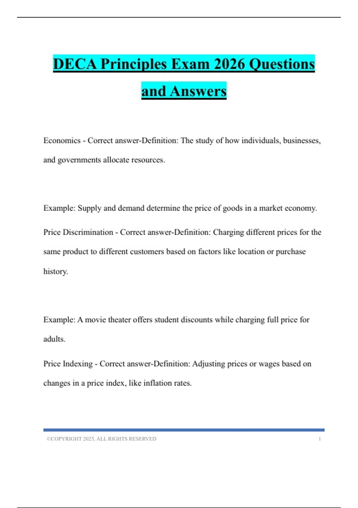 DECA Principles Exam 2026 Questions and Answers - DECA - Stuvia US