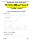 MATERNITY & WOMEN&rsquo;S HEALTH CARE 12TH EDITION LOWDERMILK TEST BANK EXAM QUESTIONS WITH CORRECT ANSWERS RATED A&plus;