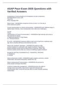 ASAP Pace Exam 2025 Questions with Verified Answers
