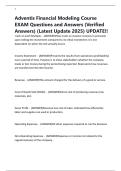 Adventis Financial Modeling Course EXAM Questions and Answers &lpar;Verified Answers&rpar; &lpar;Latest Update 2025&rpar; UPDATE&excl;&excl;